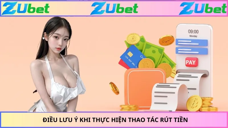 Điều lưu ý khi thực hiện thao tác rút tiền