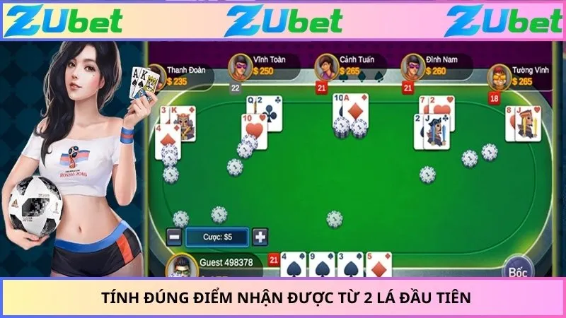 Tính đúng điểm nhận được từ 2 lá đầu tiên