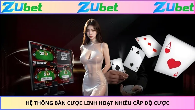 Hệ thống bàn cược linh hoạt nhiều cấp độ cược