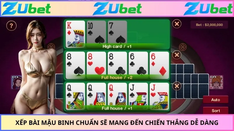 Xếp bài mậu binh chuẩn sẽ mang đến chiến thắng dễ dàng